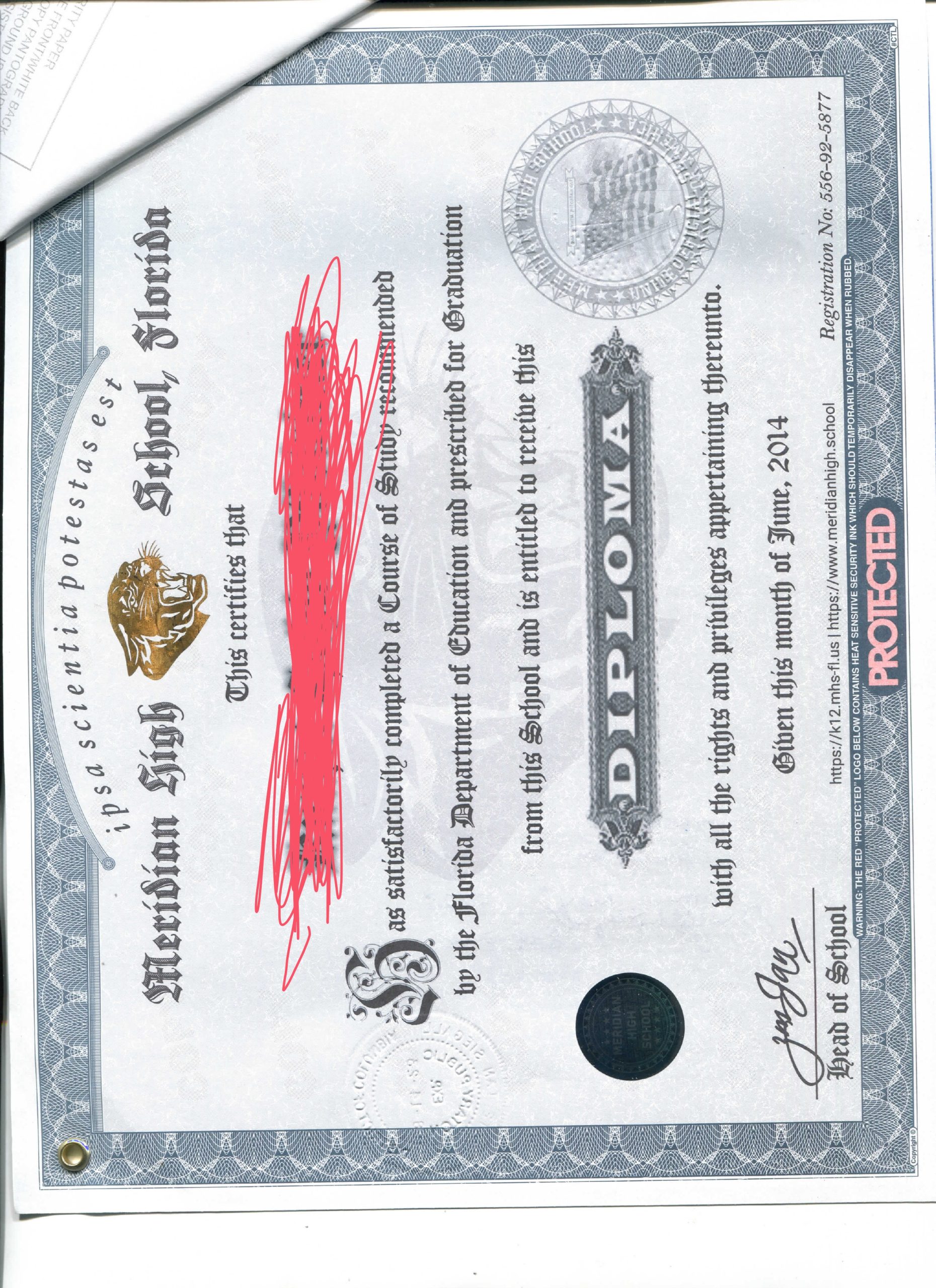 Contoh diploma Meridian